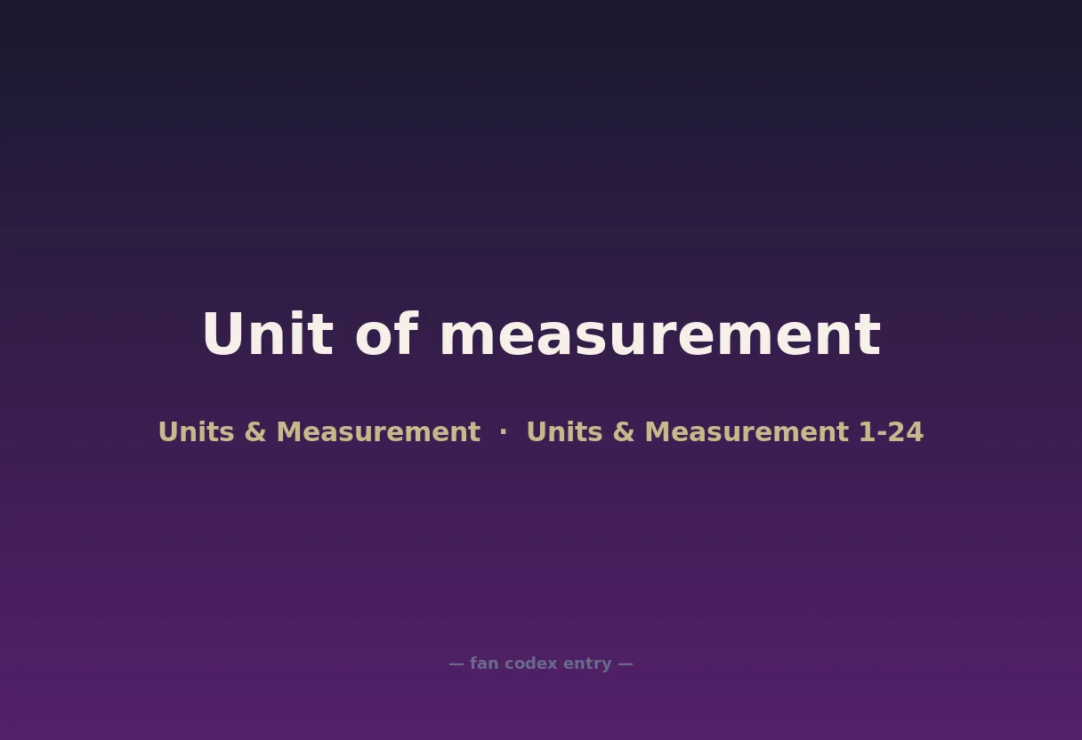 Unit of measurement