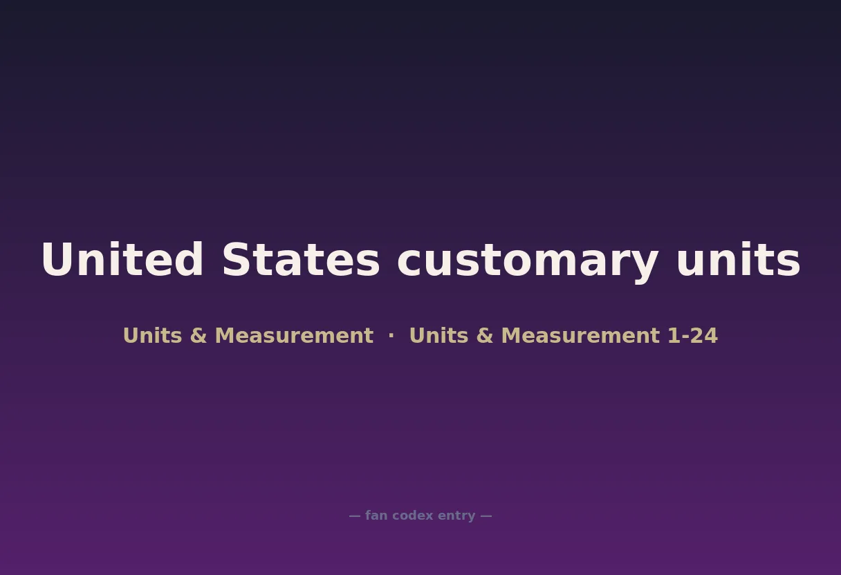 United States customary units